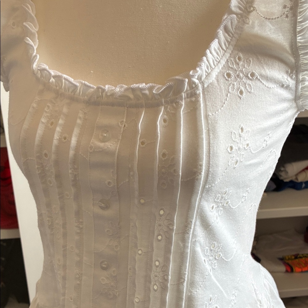 ASOS White Ruffle Trim Blouse - Picture 2 of 6